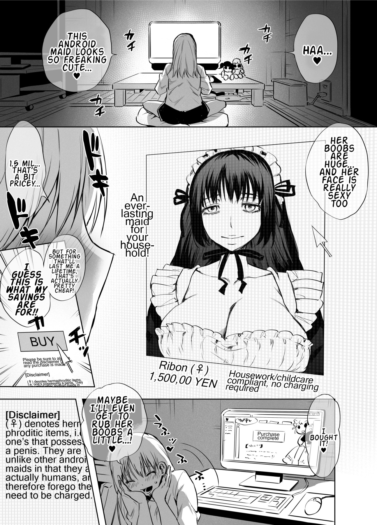 Hentai Manga Comic-Futanari Maid Ribon-chan-Read-2